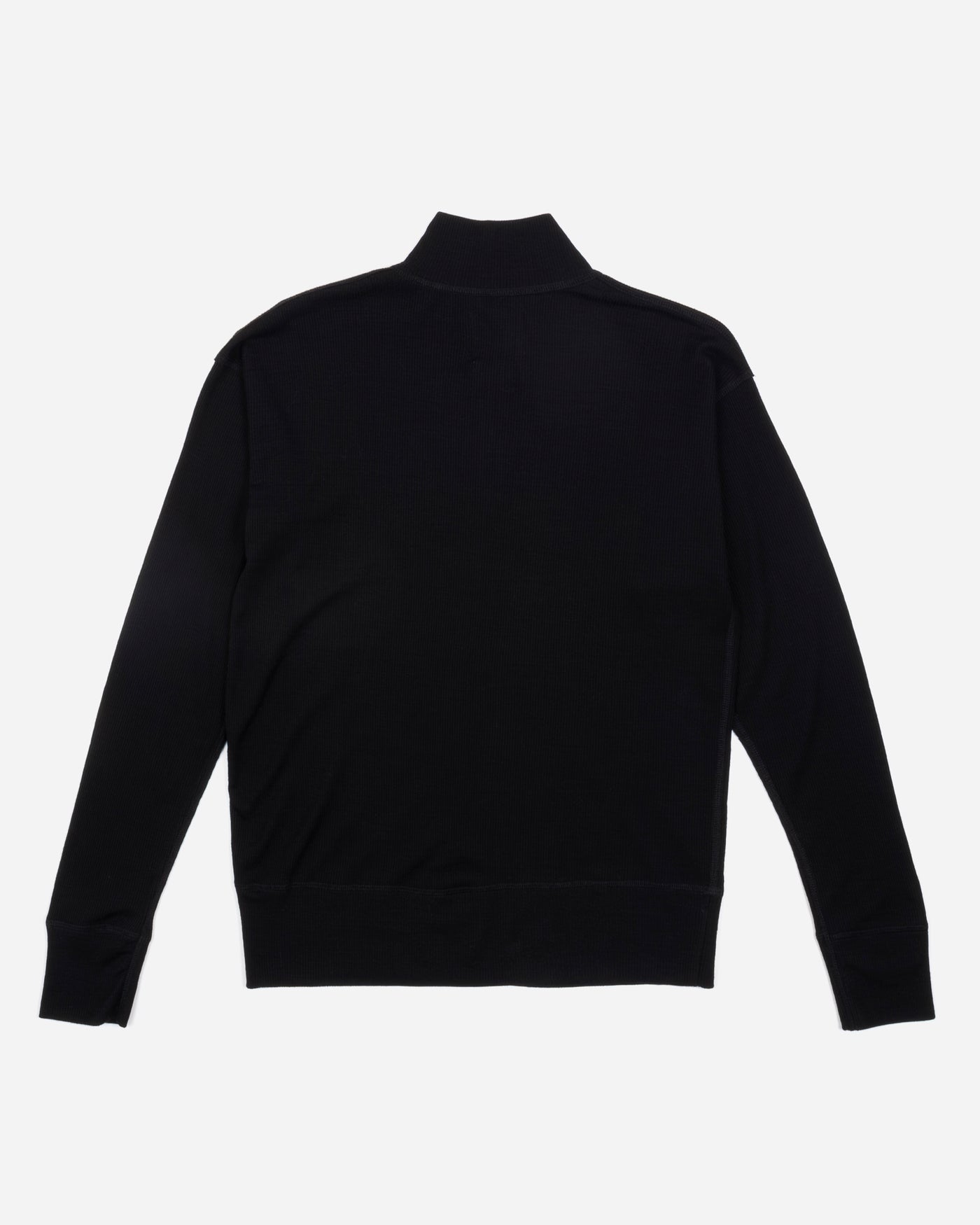 G.o.D Zipper Pull Over Light Wool Black