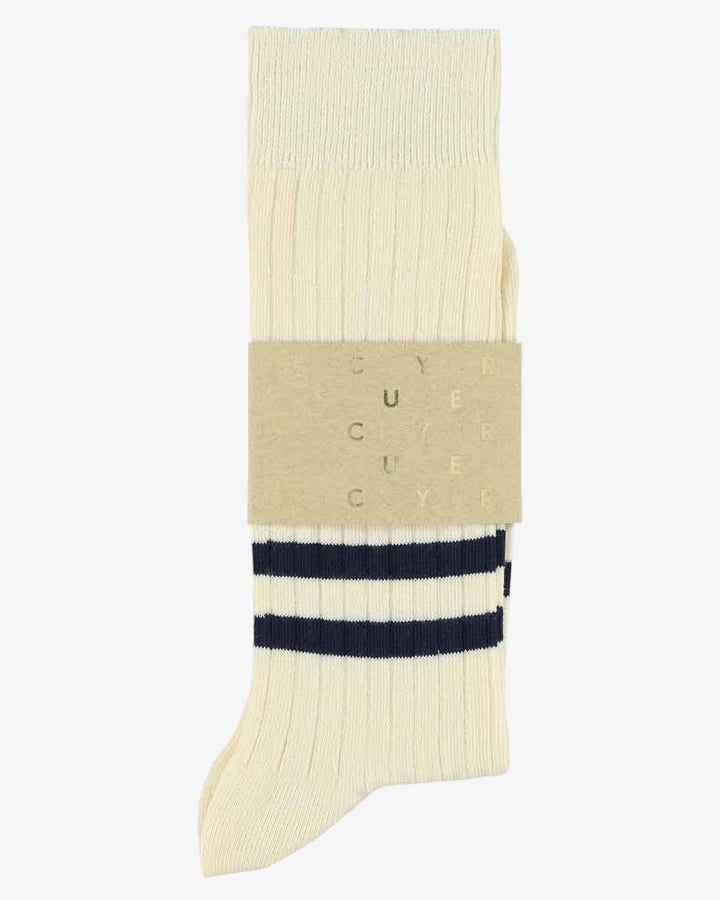 Escuyer Stripes Socks Ecru/Blue