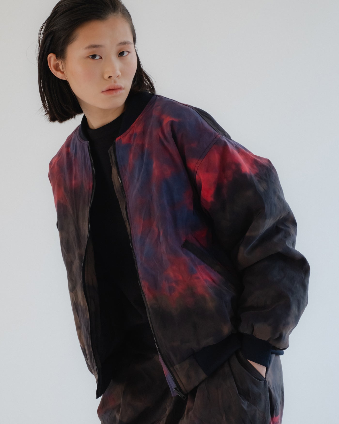 Bomber Tie Dye Nylon Coral