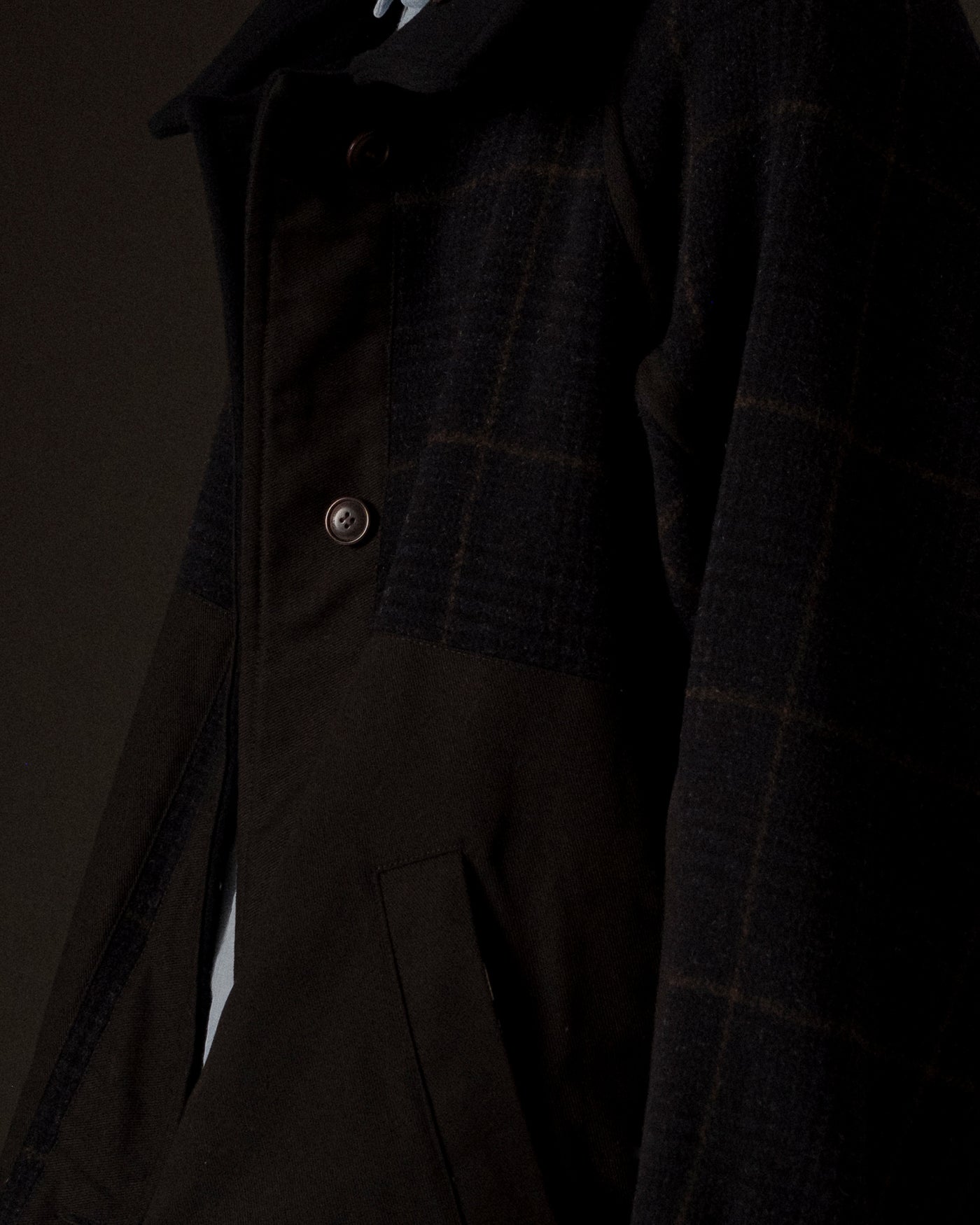 Army Caban Tambura Golf Wool Navy/Brown Check