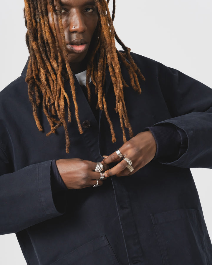 Coach Jacket Nebraska Cotton Inkt Blue