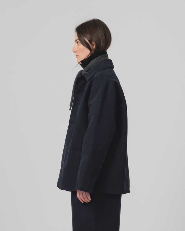 Coach Jacket Nebraska Cotton Inkt Blue