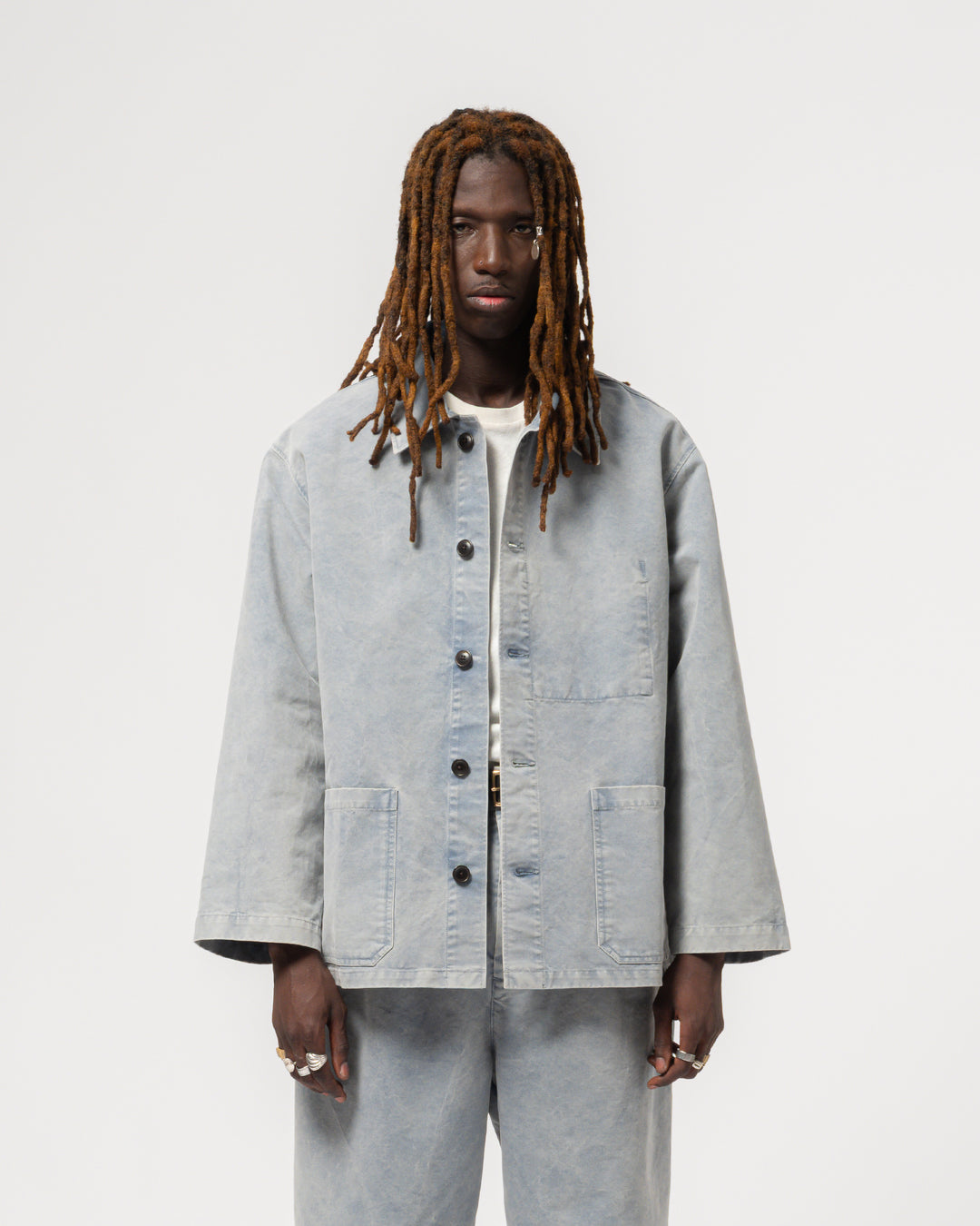 Coach Jacket Nebraska Cotton Coastal Blue