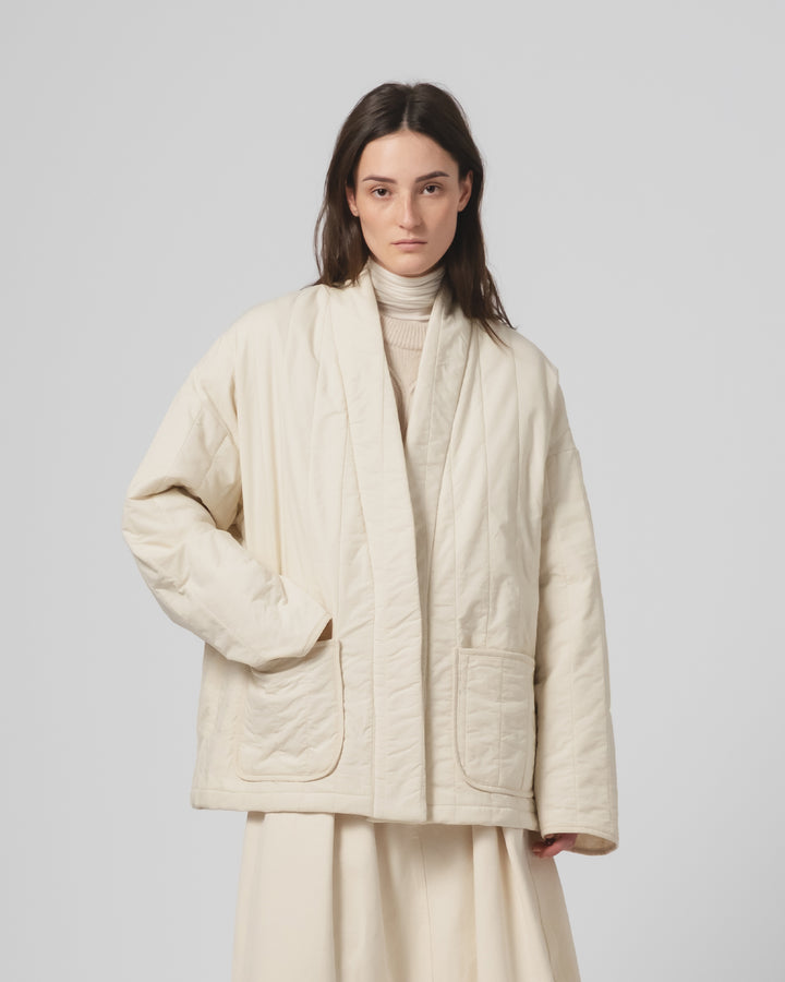 Edo Jacket Quilted Cotton Ecru