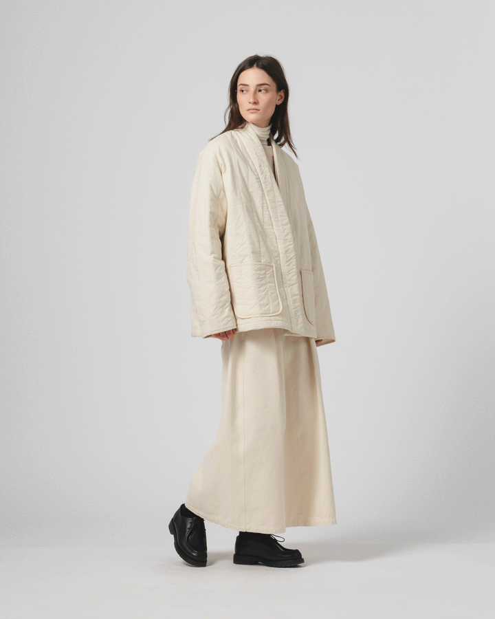 Edo Jacket Quilted Cotton Ecru