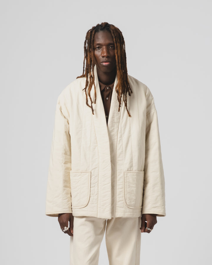 Edo Jacket Quilted Cotton Ecru