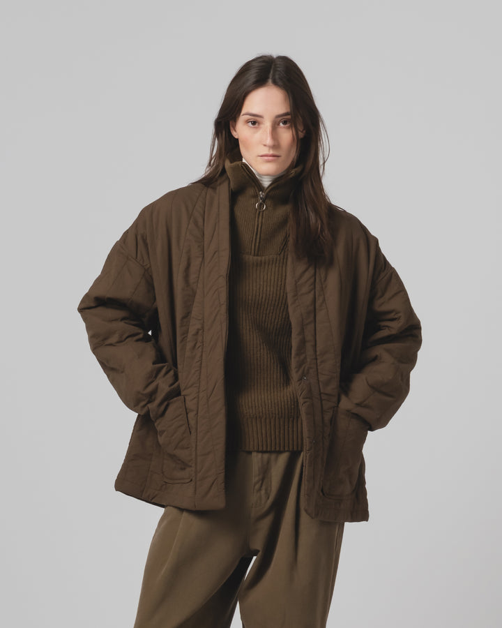 Edo Jacket Quilted Cotton Java Brown