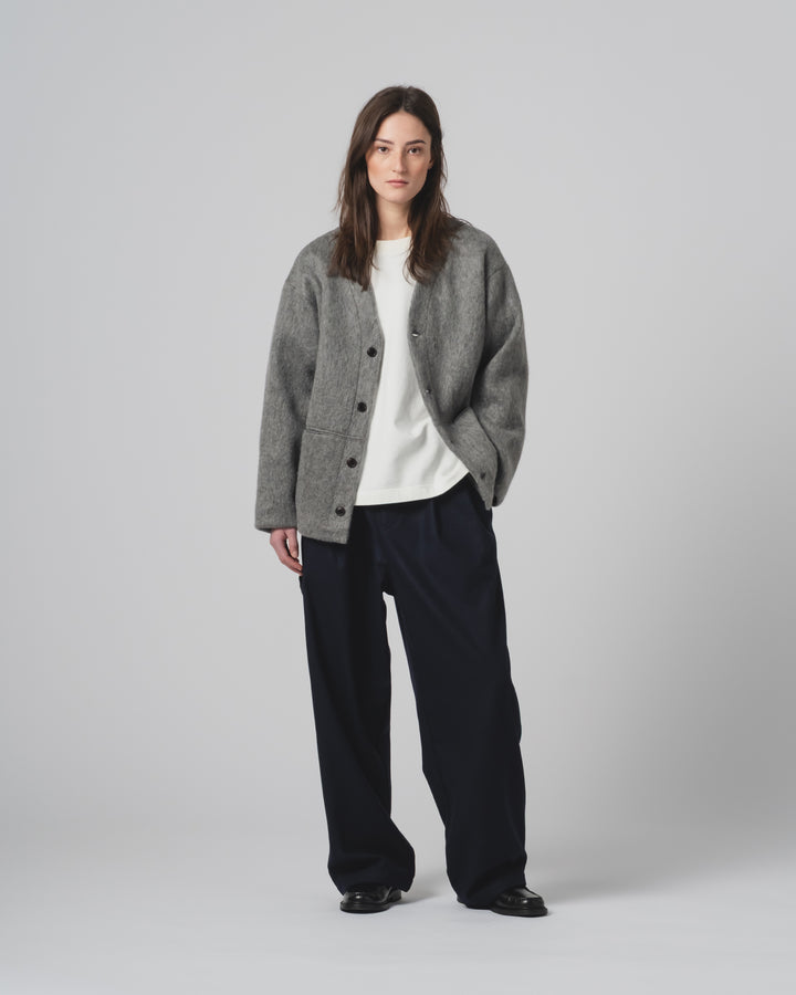 Basic Cardigan Mohair Fleece Asphalt