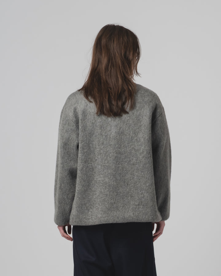 Basic Cardigan Mohair Fleece Asphalt