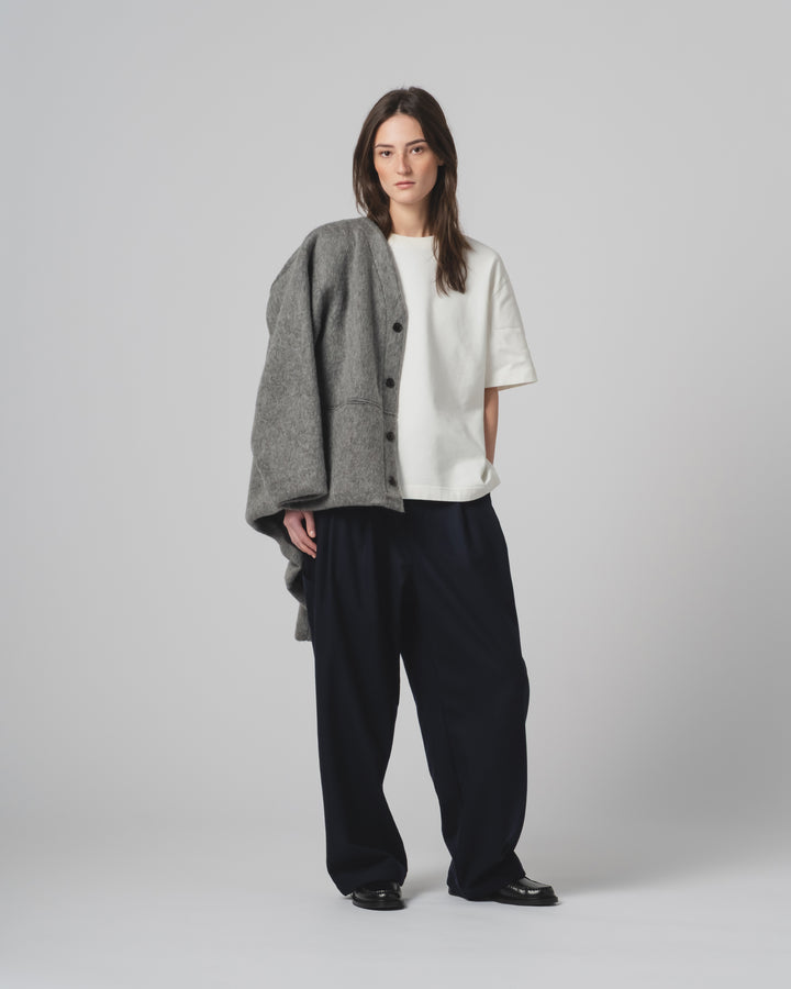 Basic Cardigan Mohair Fleece Asphalt