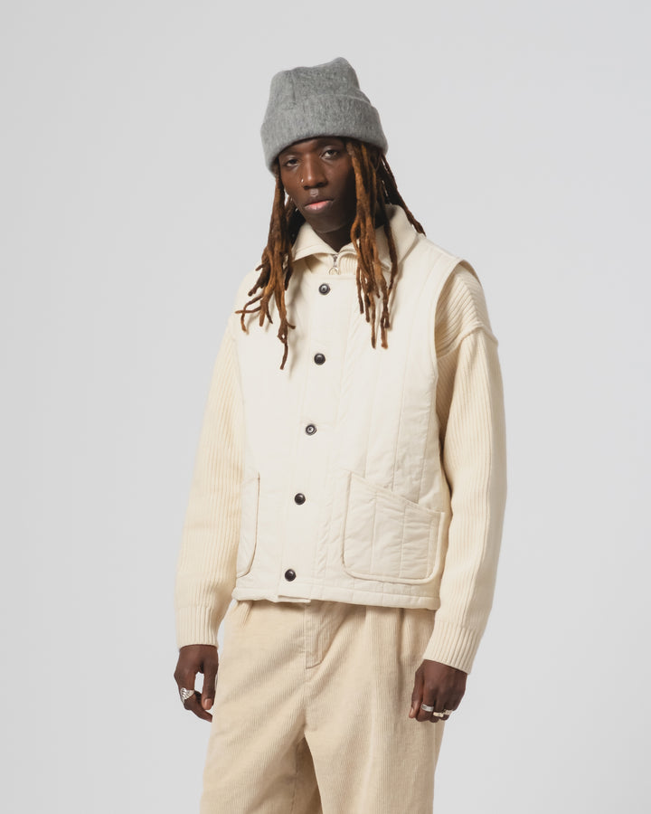 Barrage Vest Quilted Cotton Ecru