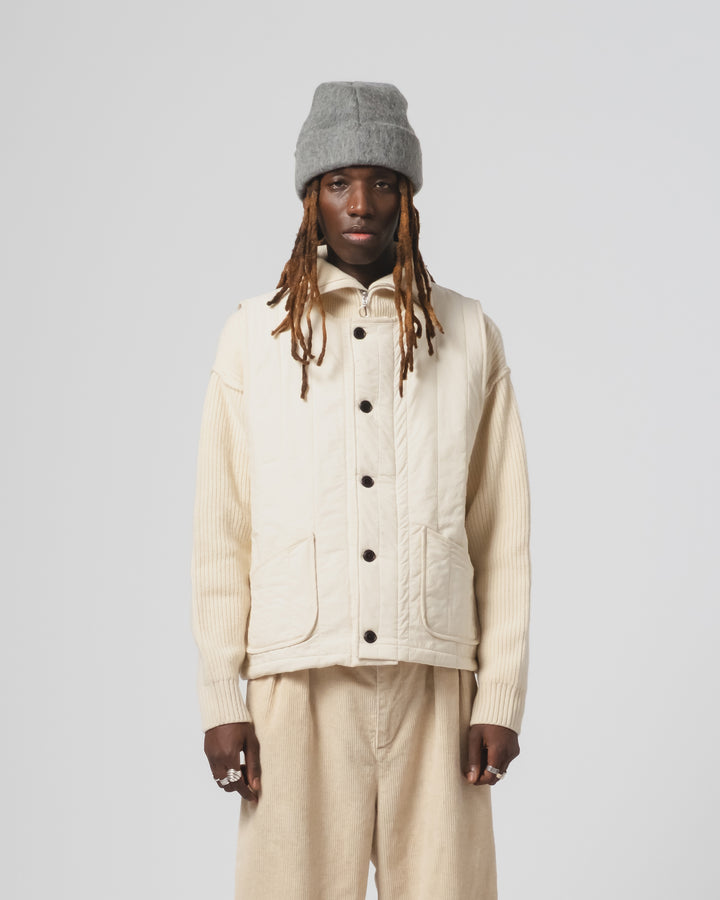 Barrage Vest Quilted Cotton Ecru