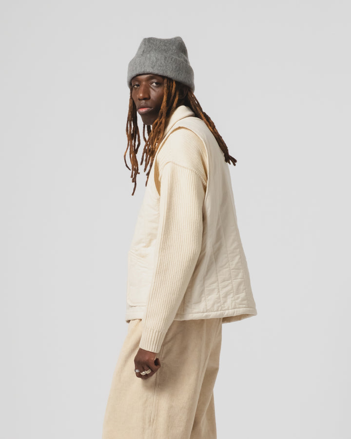 Barrage Vest Quilted Cotton Ecru