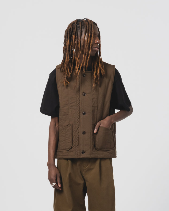 Barrage Vest Quilted Cotton Java Brown