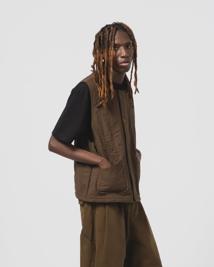 Barrage Vest Quilted Cotton Java Brown