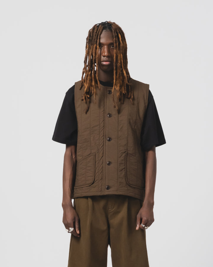 Barrage Vest Quilted Cotton Java Brown