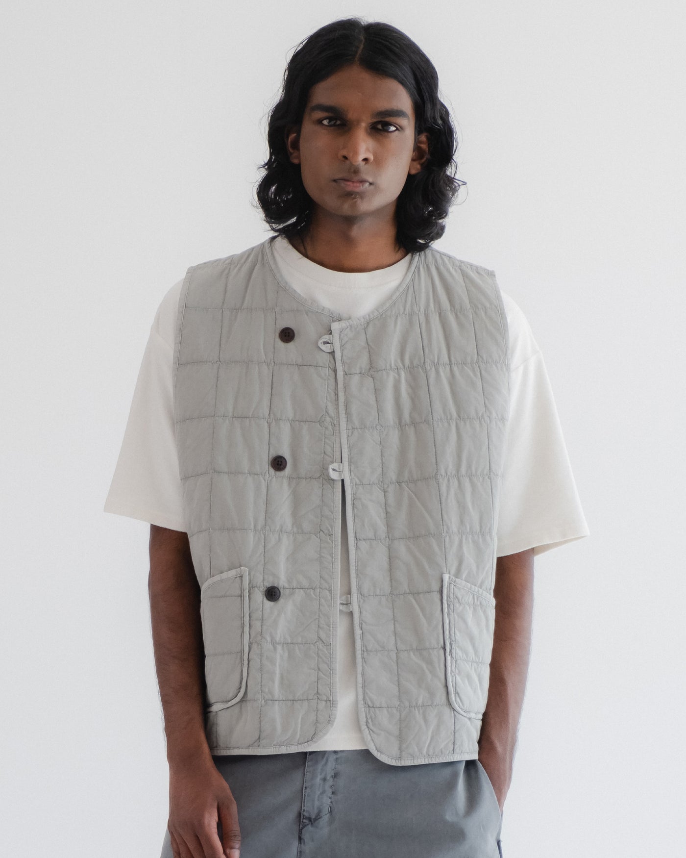 Battery Vest Cotton Quilt Oyster