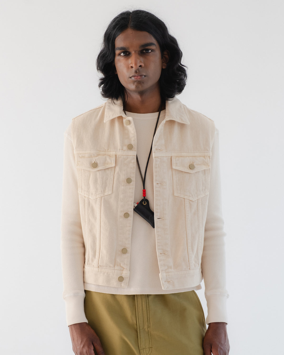 Biker Vest Obi Cotton Cement