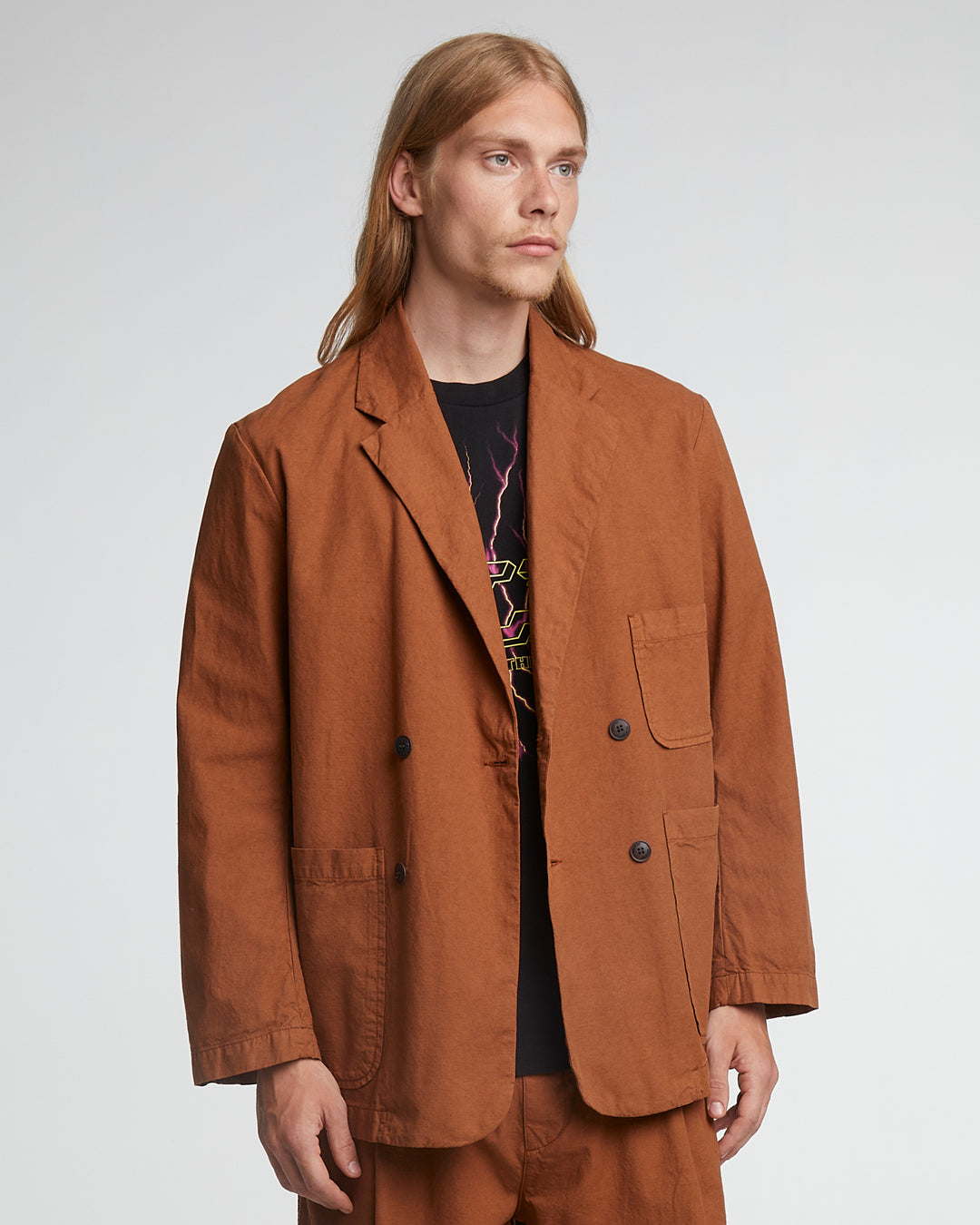 Blazer Cotton Linen Chipmunk