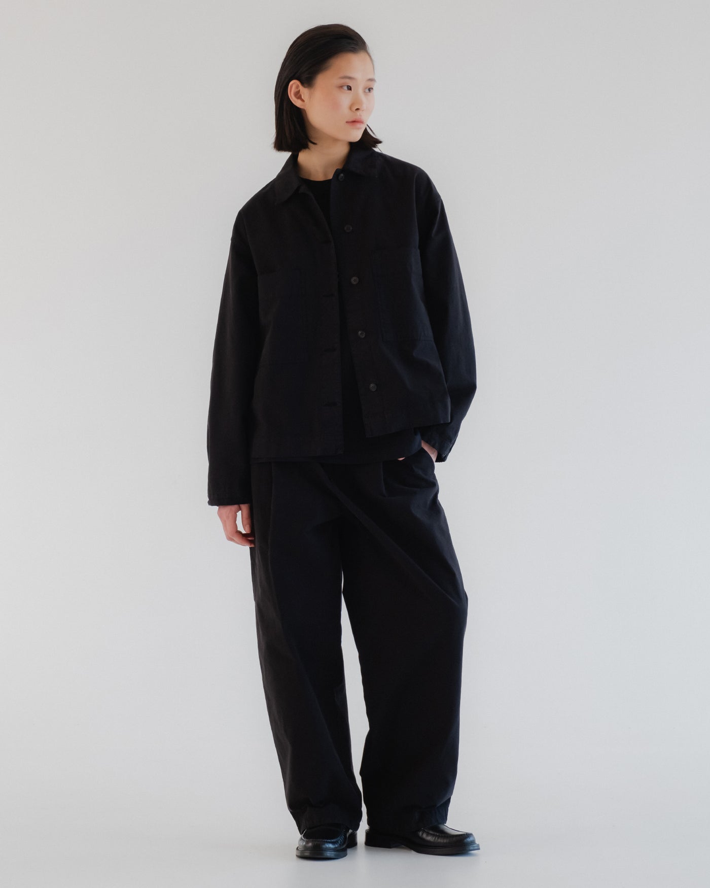 British Worker Cotton Linen Black