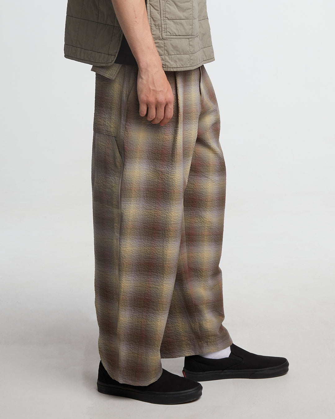 British Worker Pants Merida Check Khaki