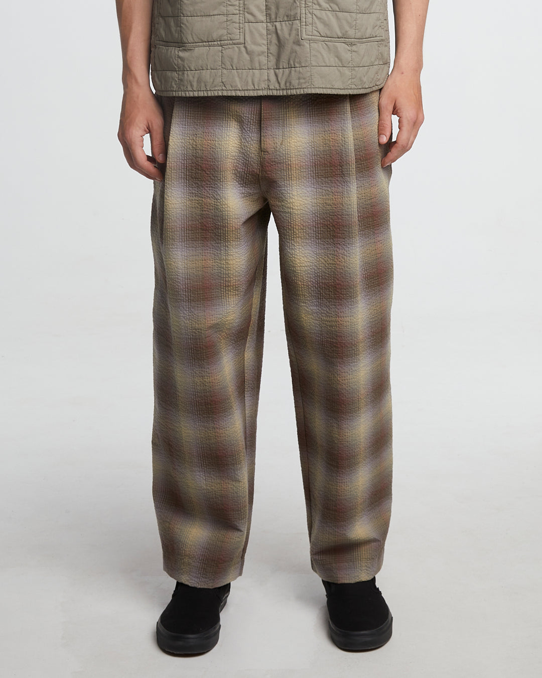 British Worker Pants Merida Check Khaki
