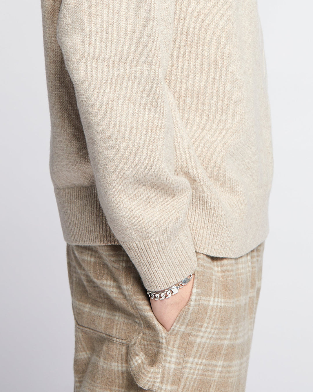 Gonz Pants Natural Check Oatmeal