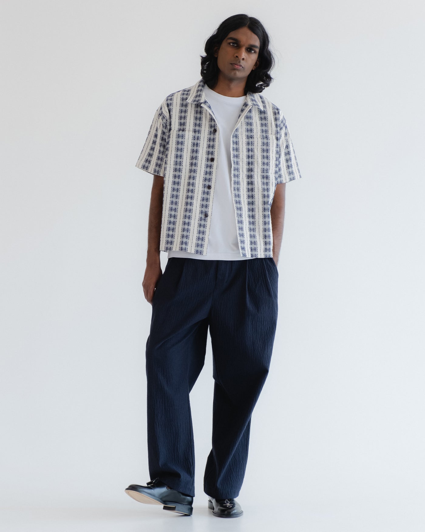 Aloha Shirt Beldi Jacquard Off White/Navy