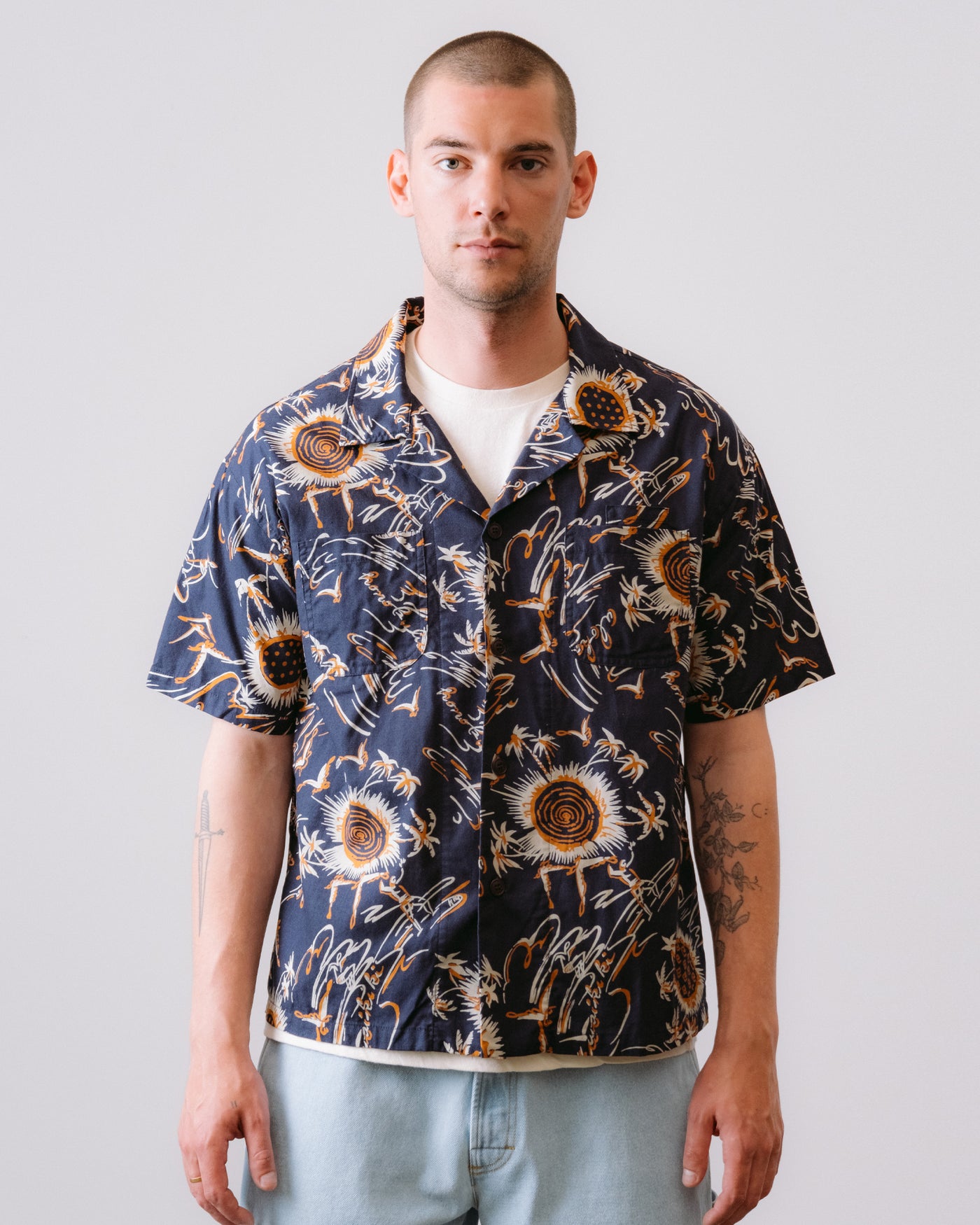 Aloha Shirt Casa Print Navy