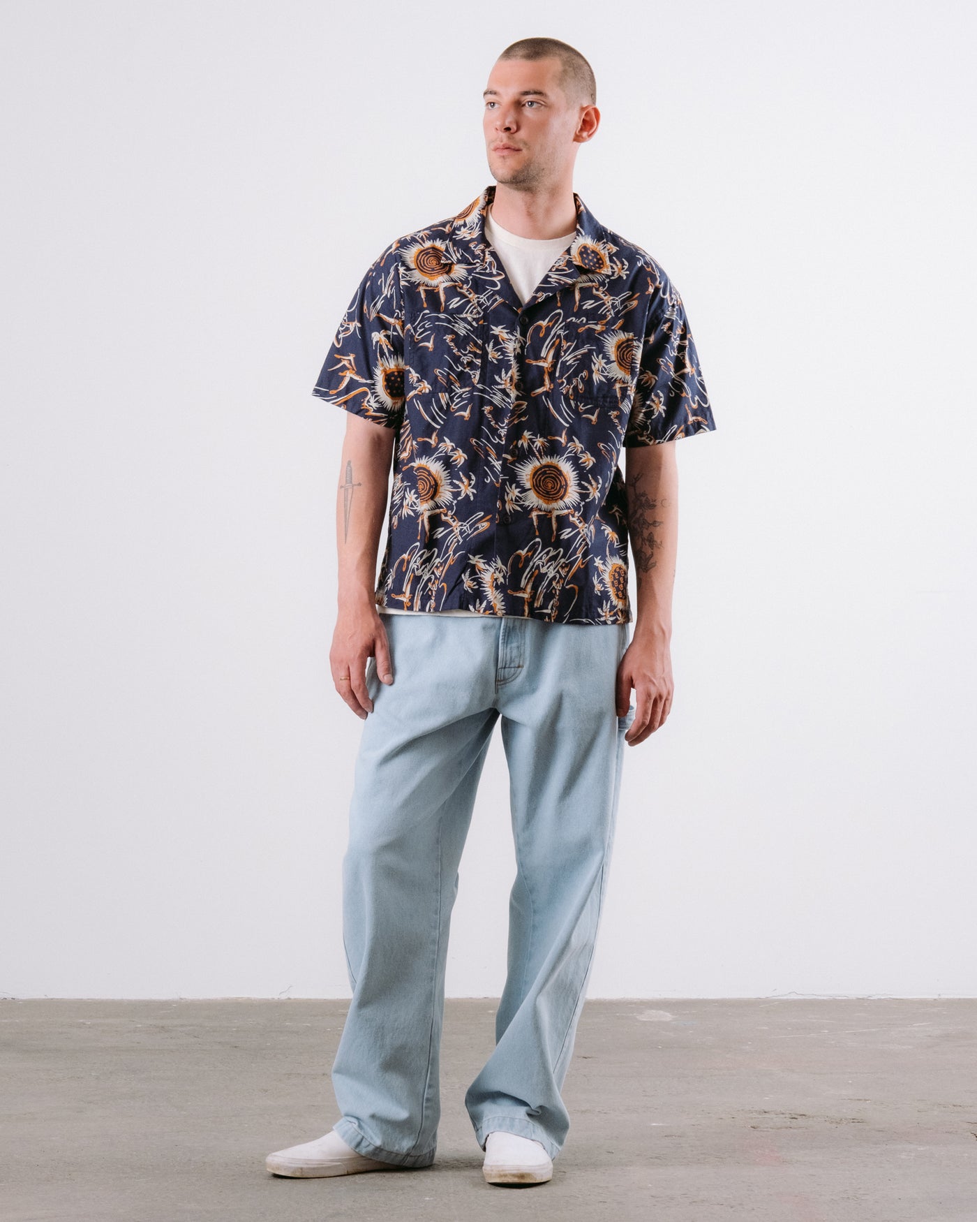 Aloha Shirt Casa Print Navy