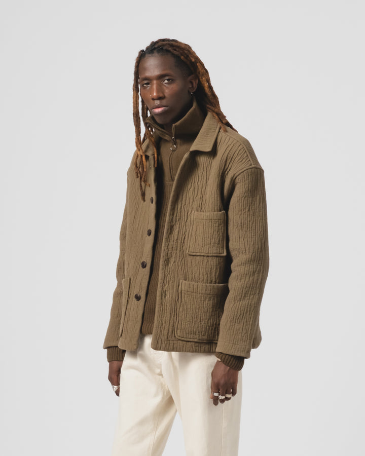 Cana Shirt Fjord Jacquard Fossil Green