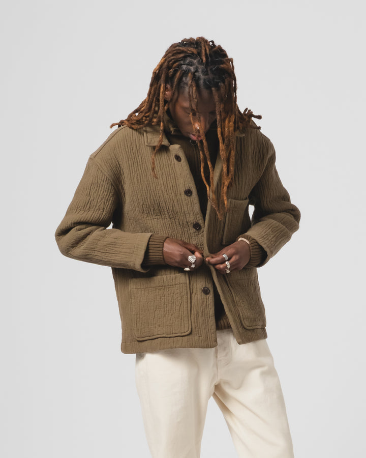 Cana Shirt Fjord Jacquard Fossil Green