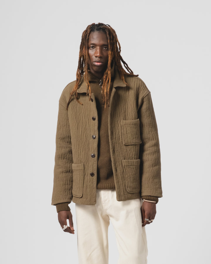 Cana Shirt Fjord Jacquard Fossil Green