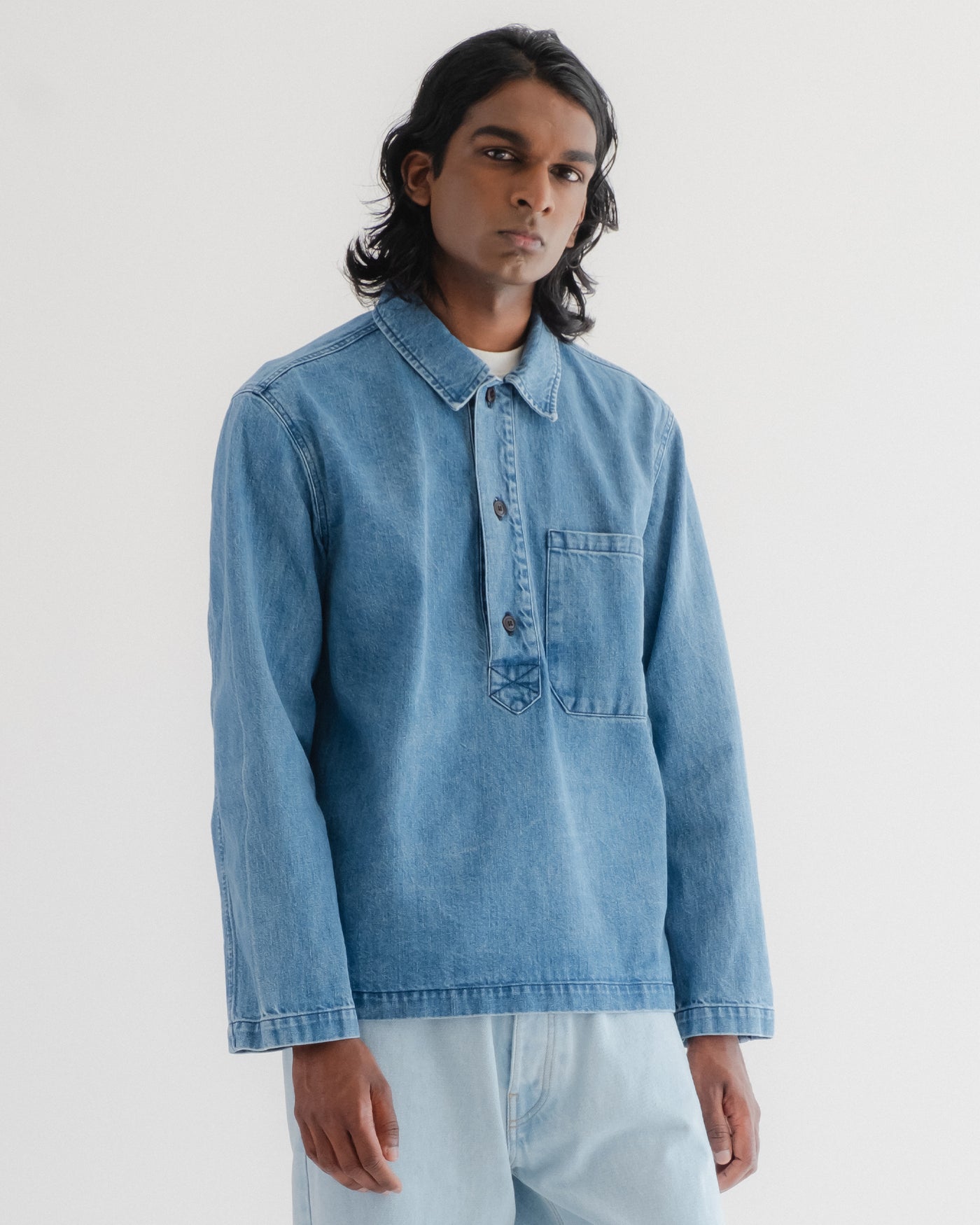 Fisherman Shirt Delhi Denim Bleach Wash