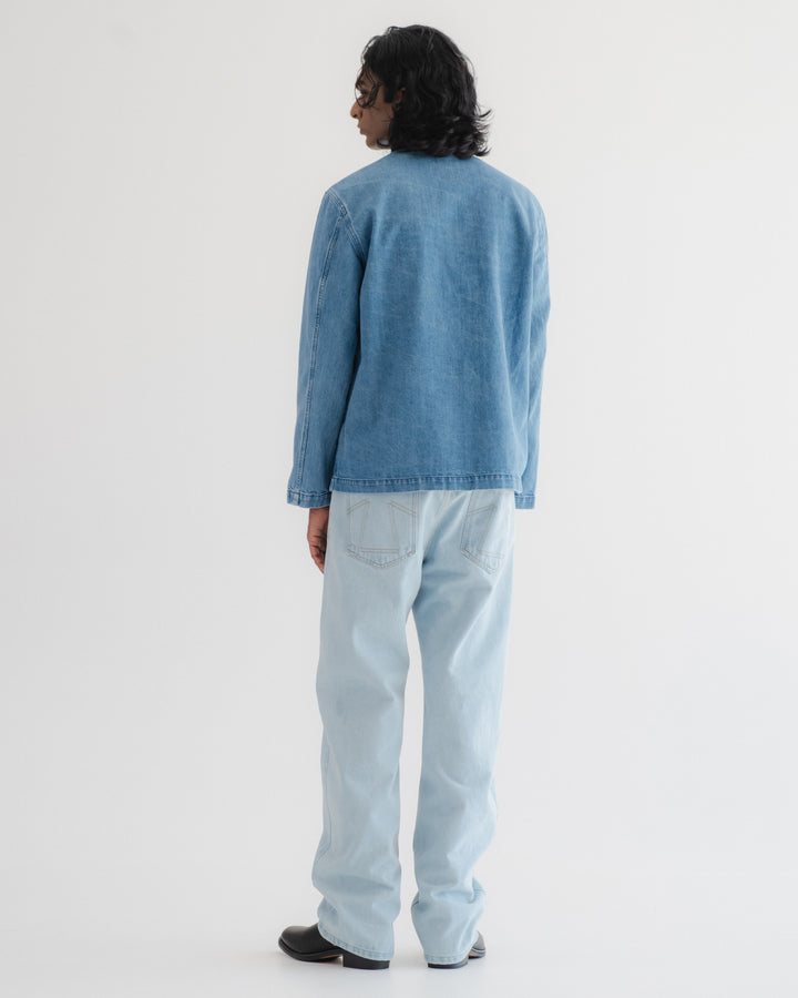 フィッシャーマンシャツ デリーデニム ブリーチウォッシュ