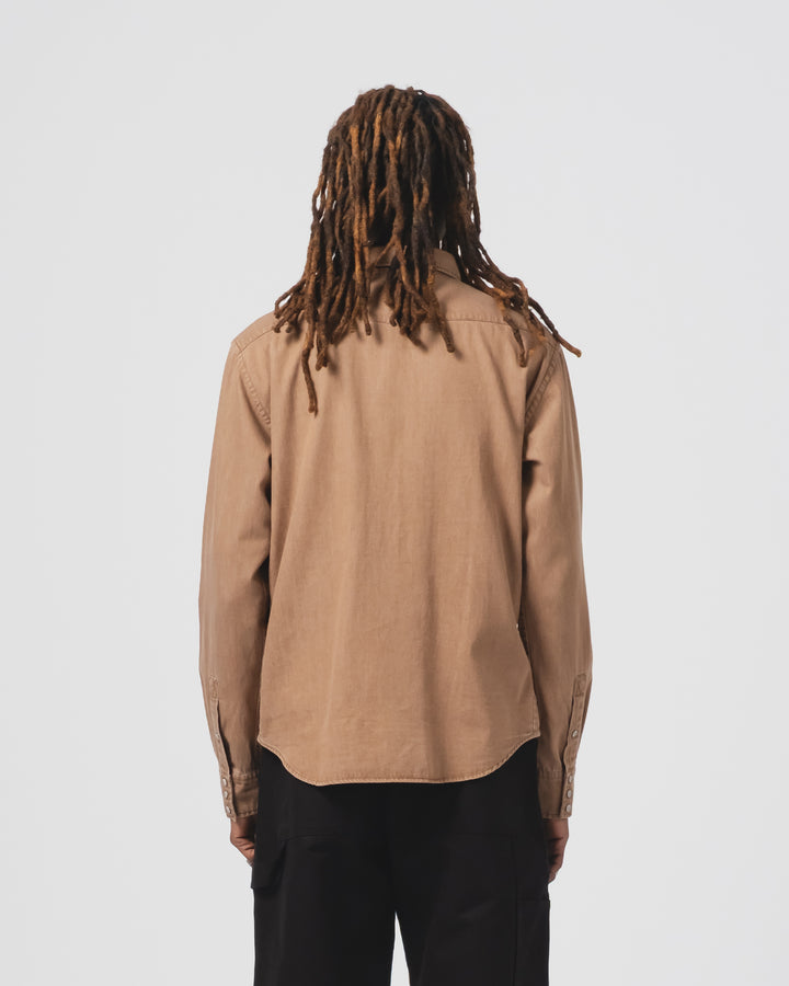 Western Shirt Twill Denim Brown
