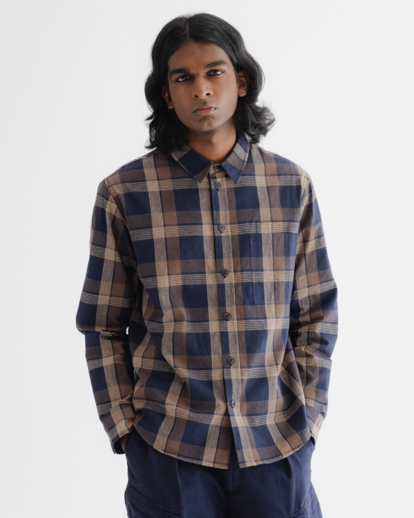 Combat Shirt Constant Check Navy