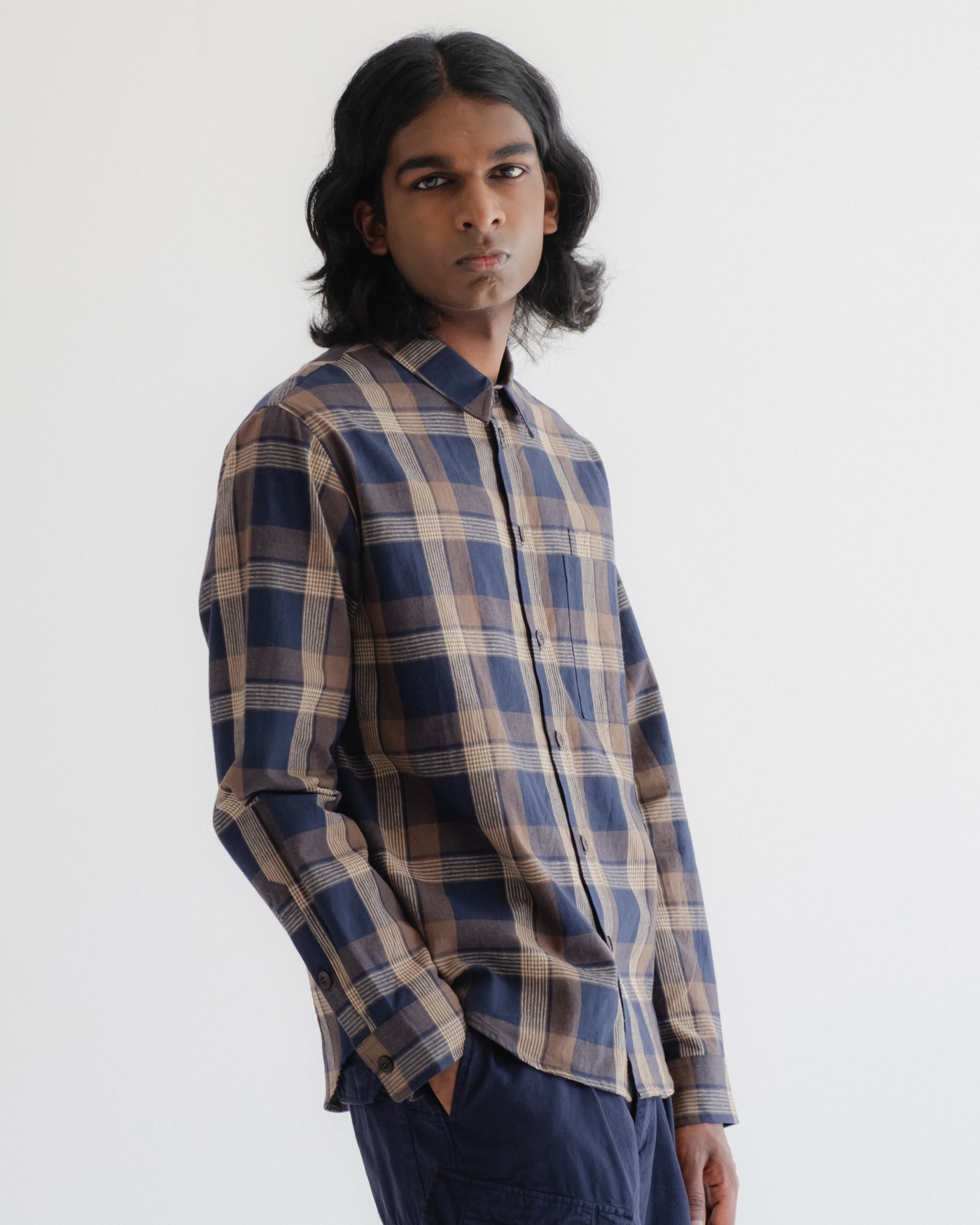 Combat Shirt Constant Check Navy