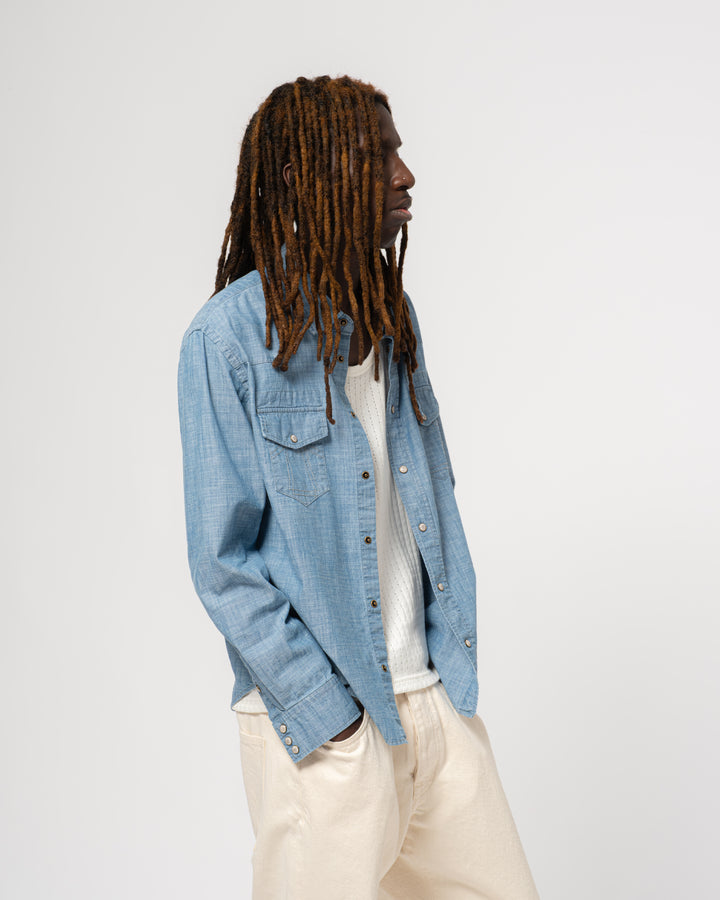 Western Shirt Chambrey Denim Blue