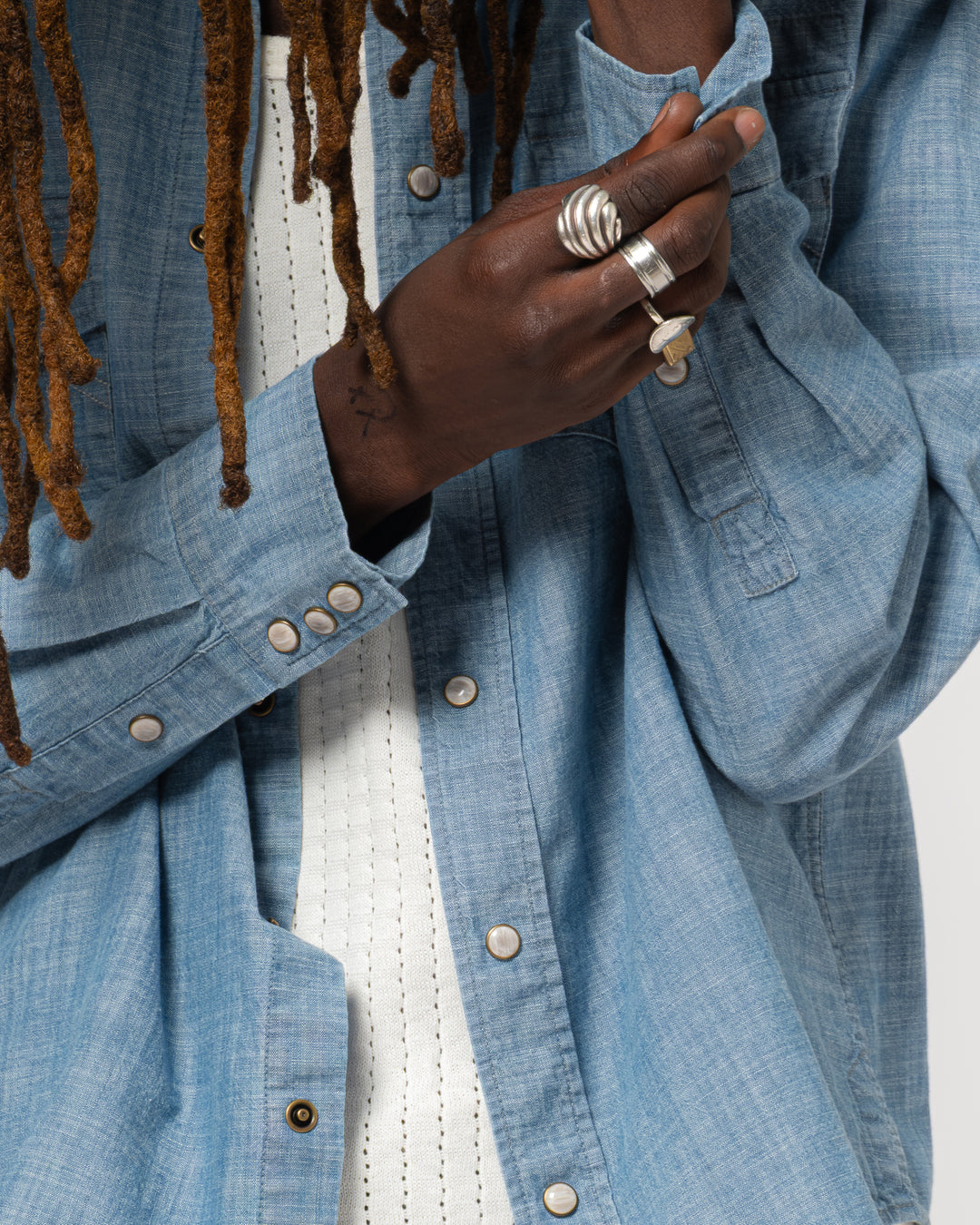 Western Shirt Chambrey Denim Blue