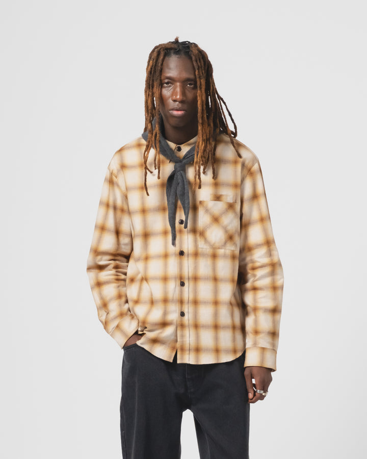 Combat Shirt Polo Brush Check Mustard/Brown