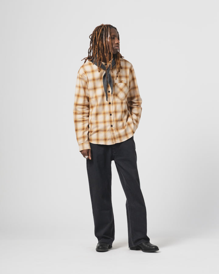 Combat Shirt Polo Brush Check Mustard/Brown