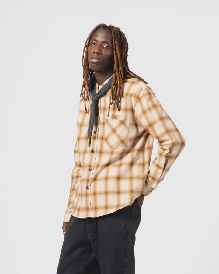 Combat Shirt Polo Brush Check Mustard/Brown