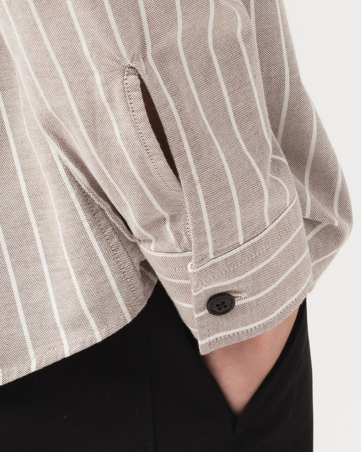 Pit Crew Shirt Scandic Oxford Brown/Off White