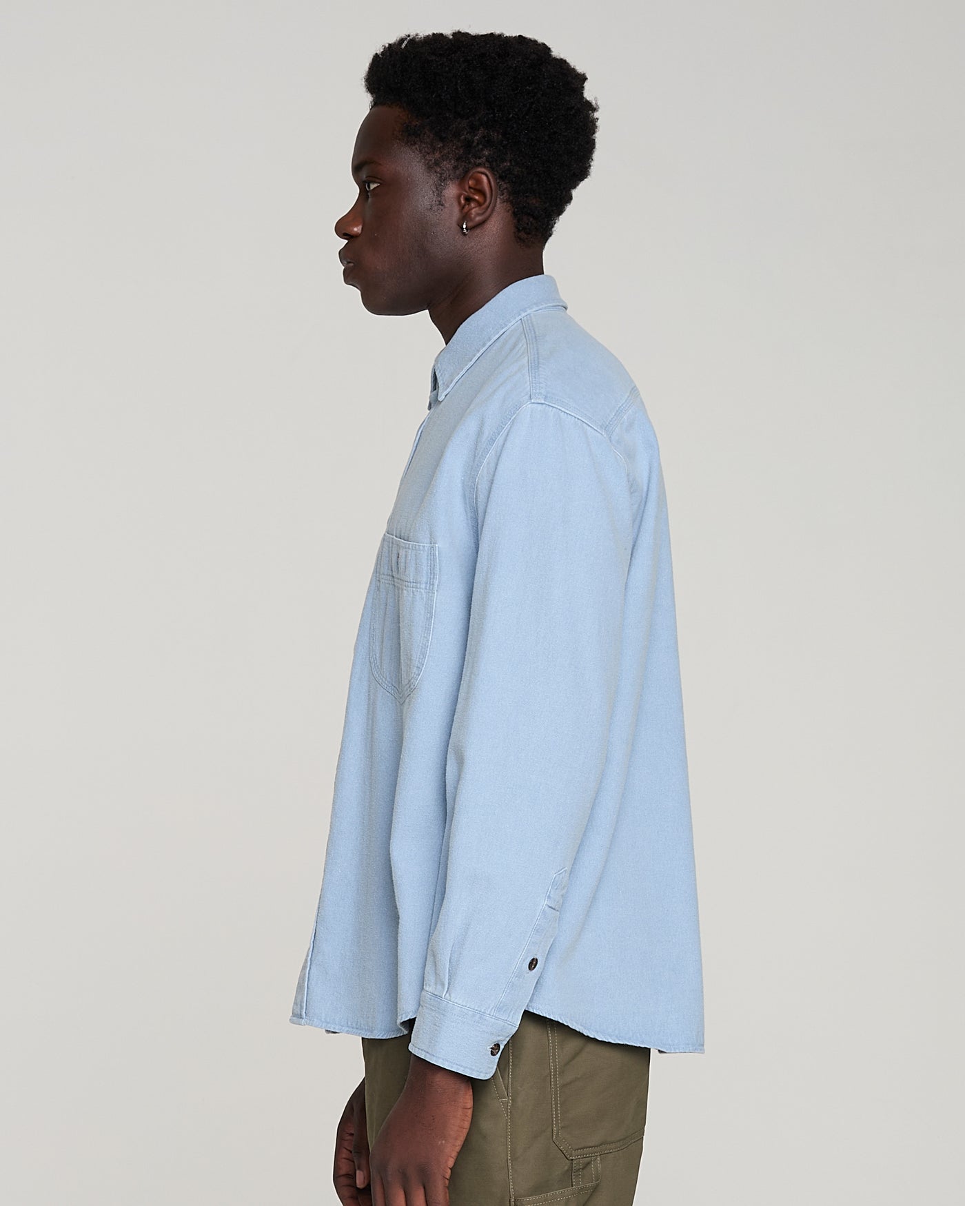 Mechanic Shirt Brushed Denim Acid Blue