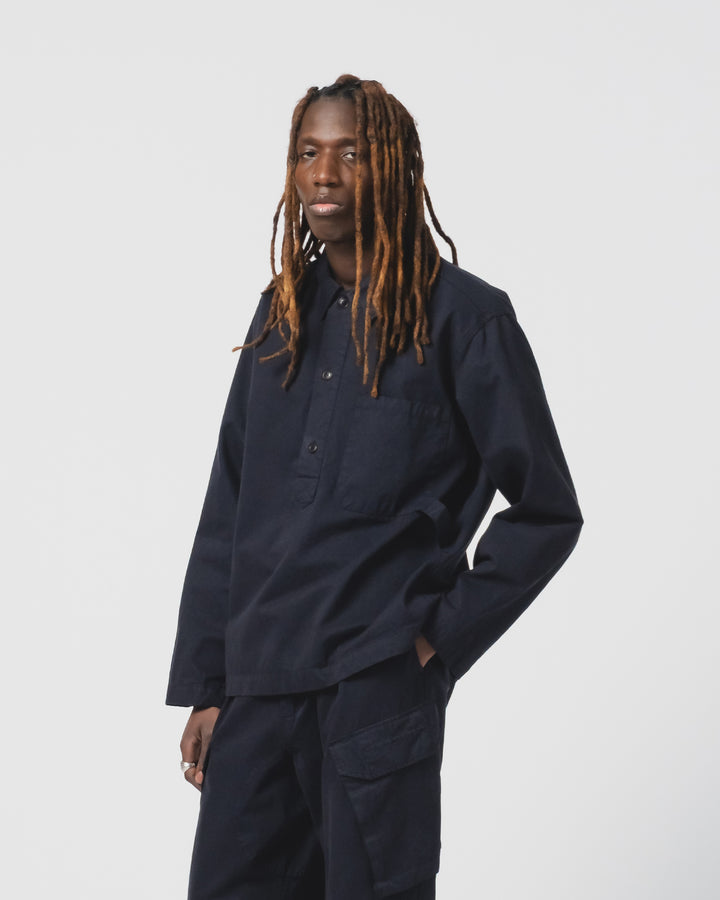 Fisherman Shirt Gabardine Satin Inkt