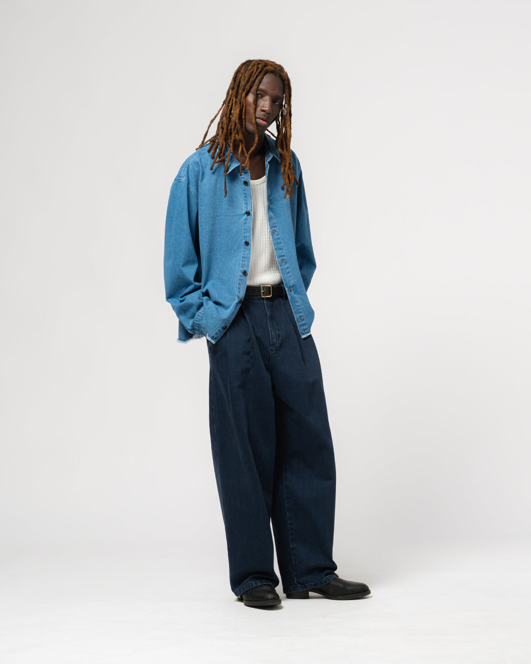 Workshirt Raw Edge Delhi Denim Blue Stone Wash