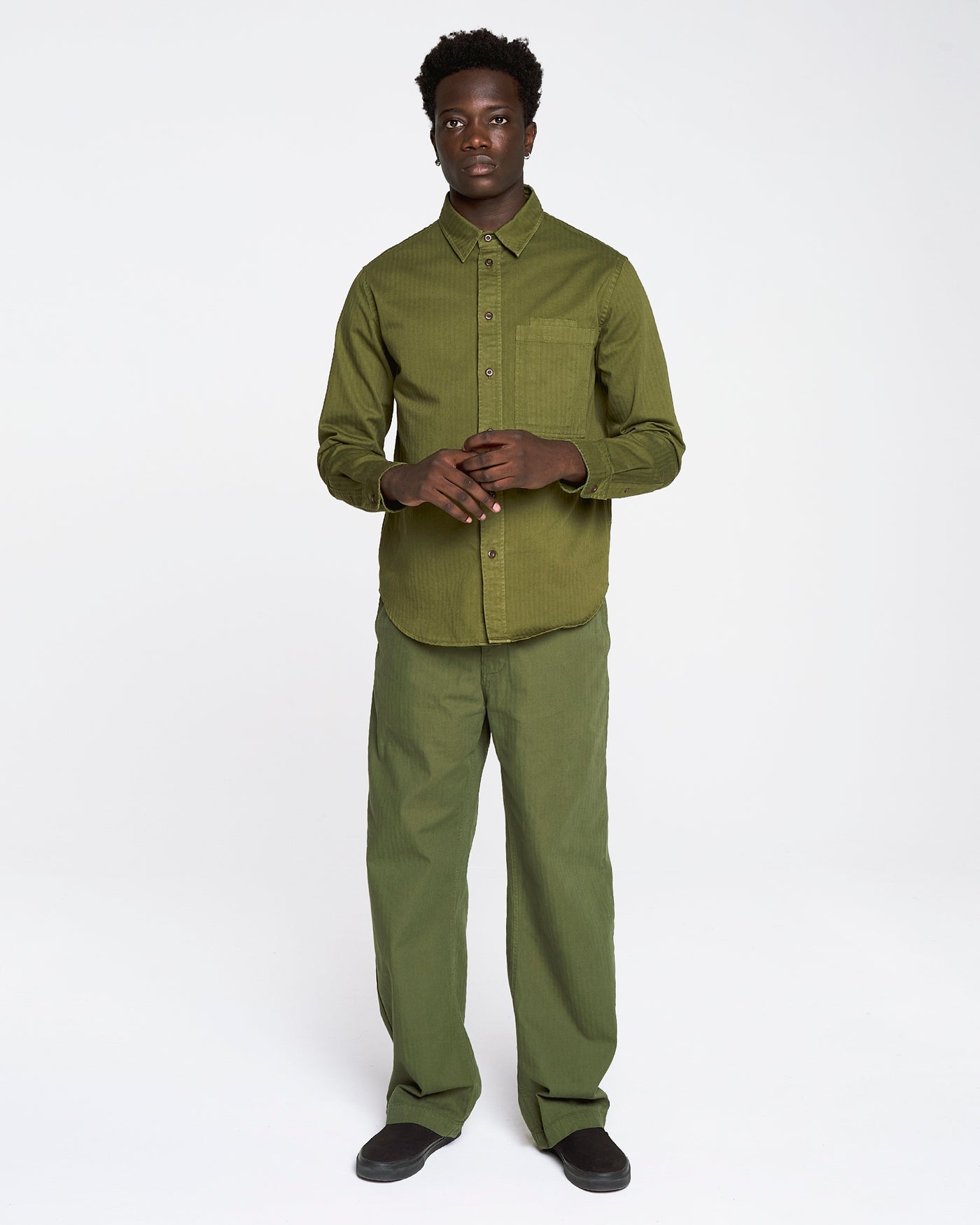 Combat Shirt Herringbone Cotton Lizard