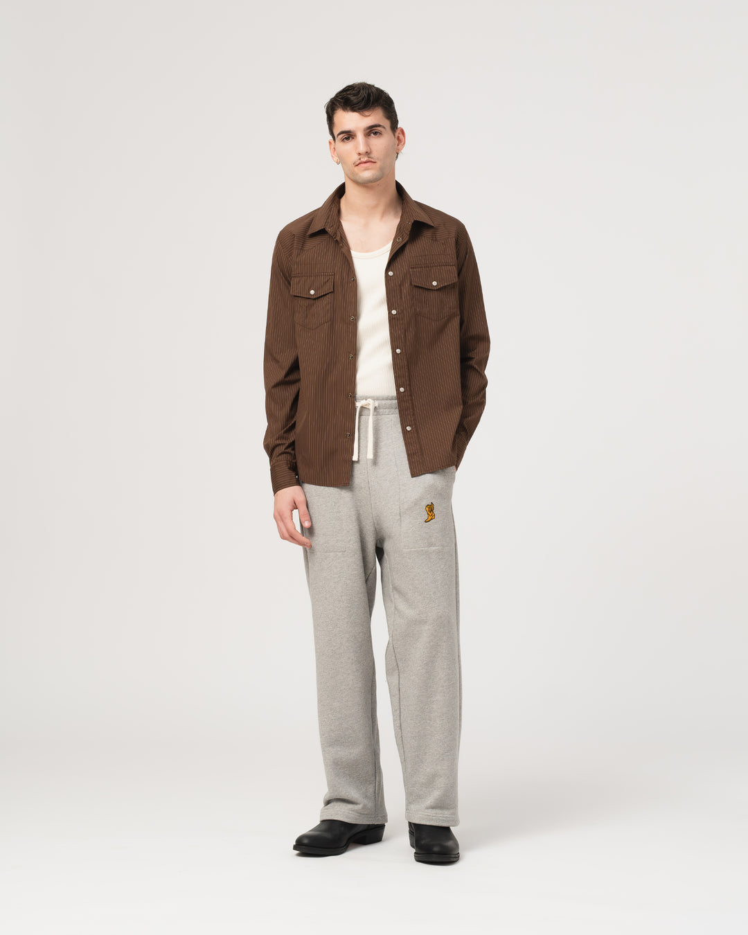 Western Shirt Mayfair Cotton Brown/Off White
