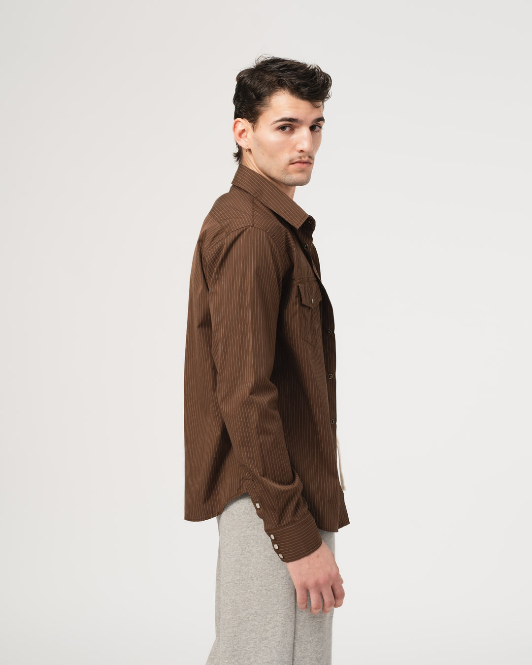 Western Shirt Mayfair Cotton Brown/Off White